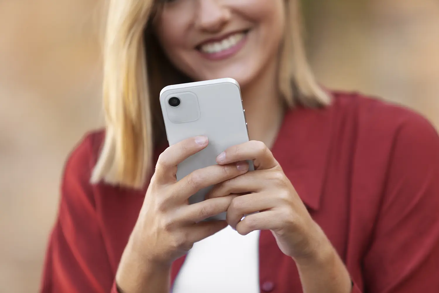 woman using mobile app