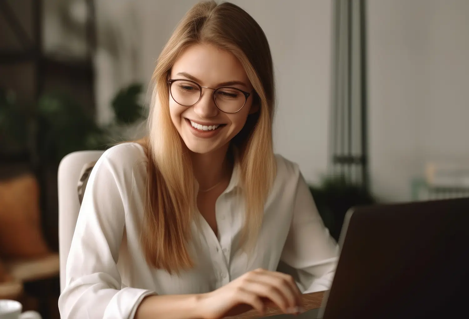 woman working on computer to solve problems