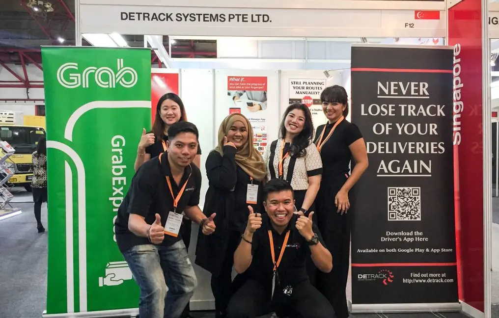 Detrack proudly exhibiting with our welcoming partners in Indonesia GrabExpress