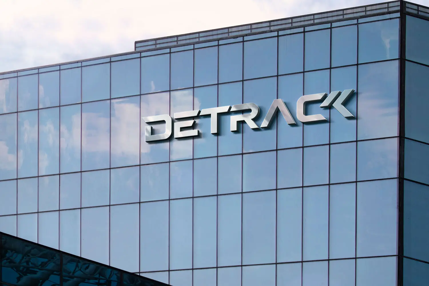 detrack logo on building