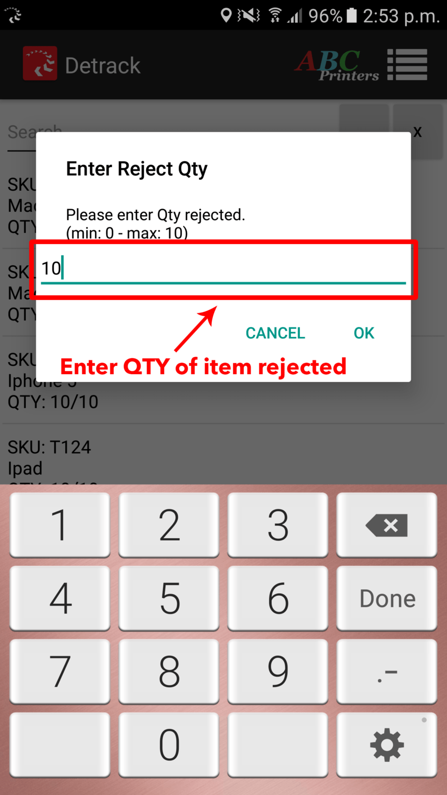 How To Reject Delivery Item Detrack