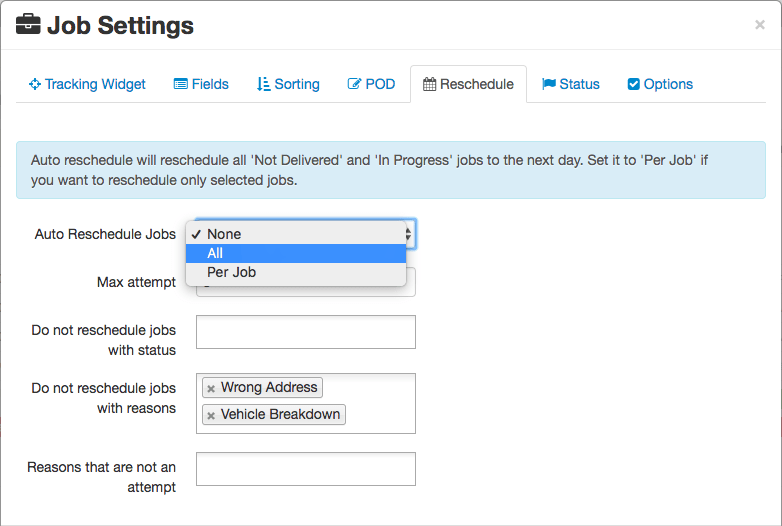 How To Automatically Reschedule Delivery / Collection Jobs To The Next