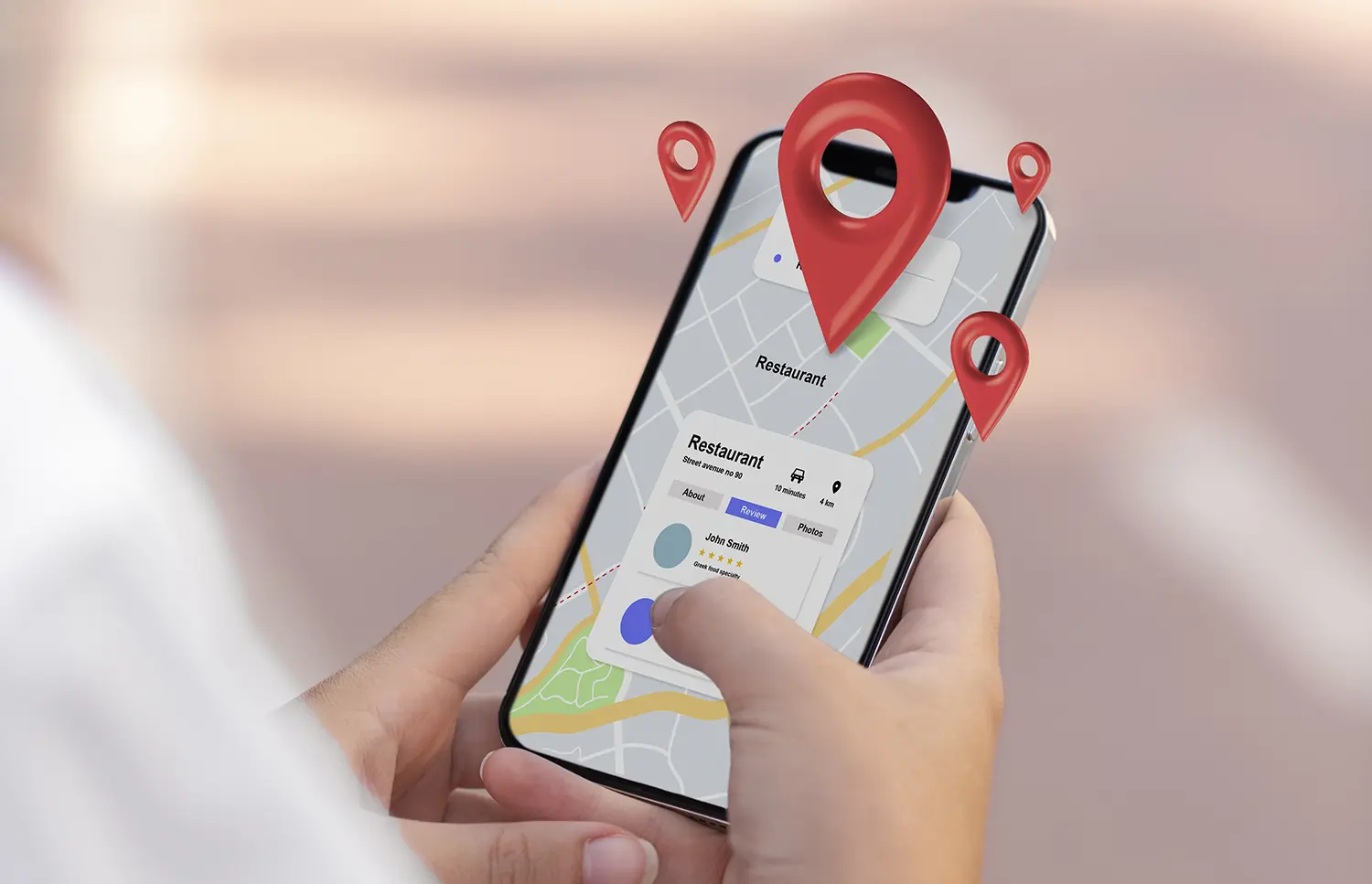 delivery tracking on smartphone with map markers