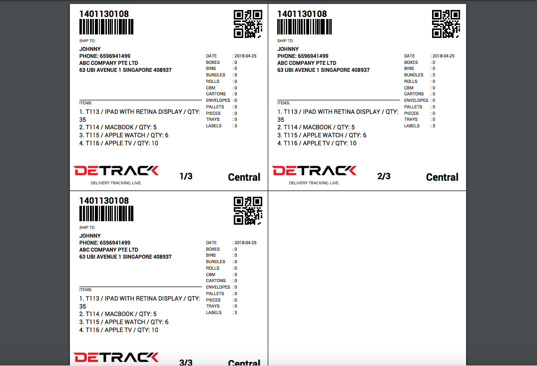 How To Print Shipping Labels For Deliveries Detrack