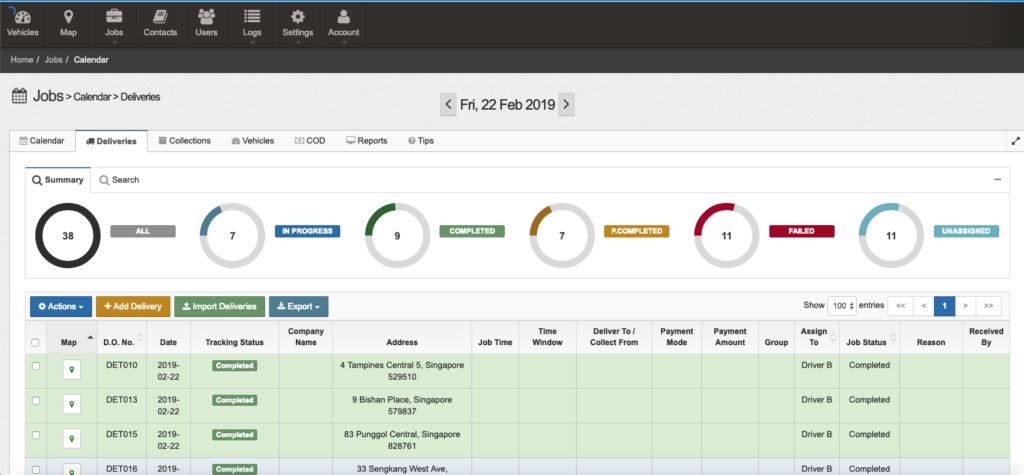 Job page Dashboard V2