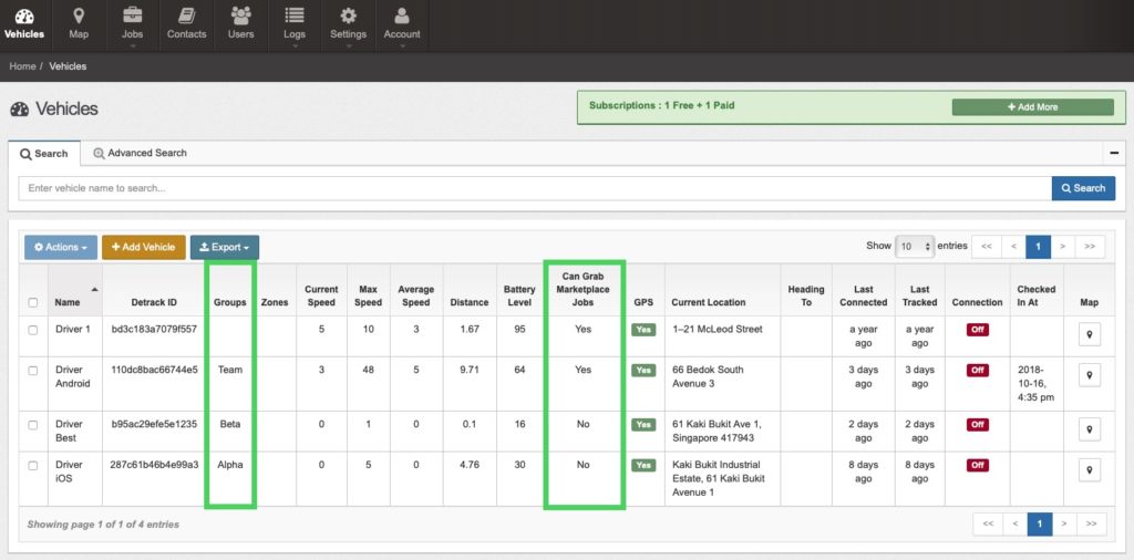 Vehicle View Columns Dashboard V2