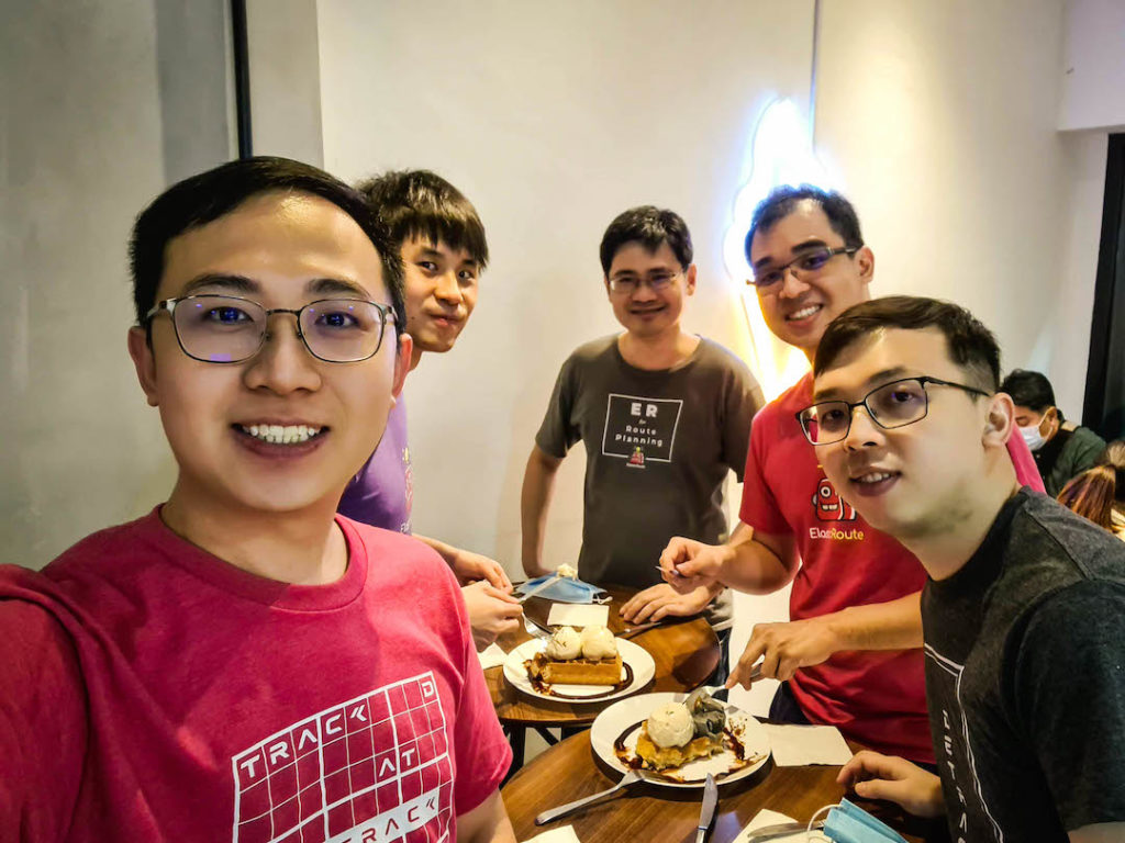 Engineering team at dinner