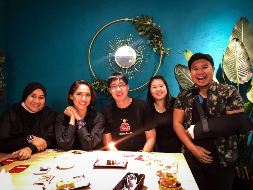 Marketing team at dinner