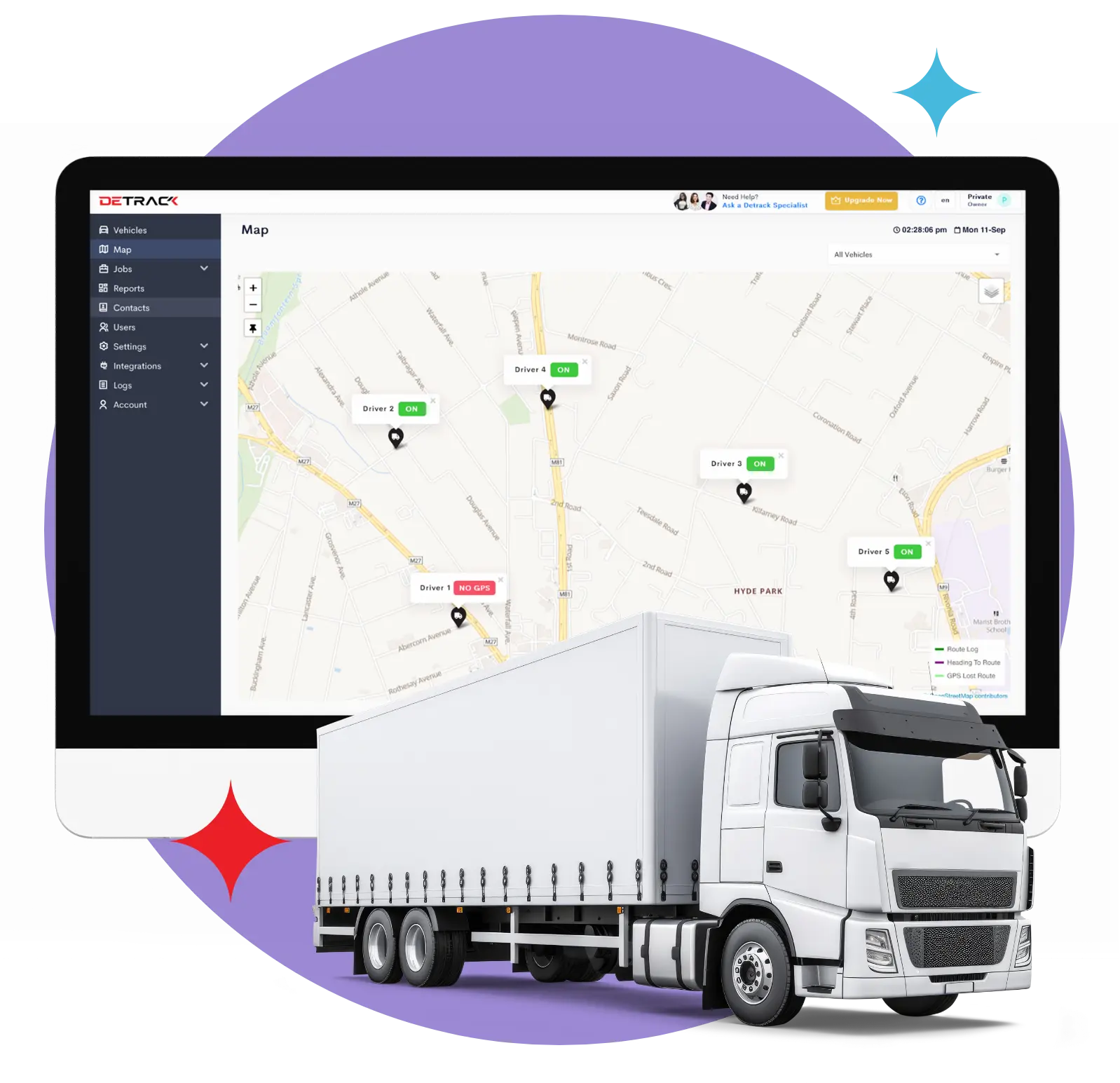 track the location of your vehicles in real time