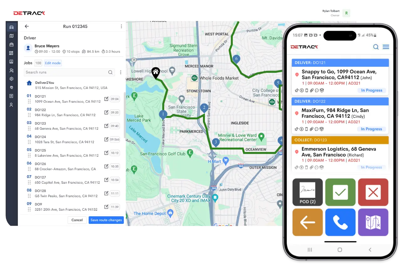 Detrack complete delivery software for the US