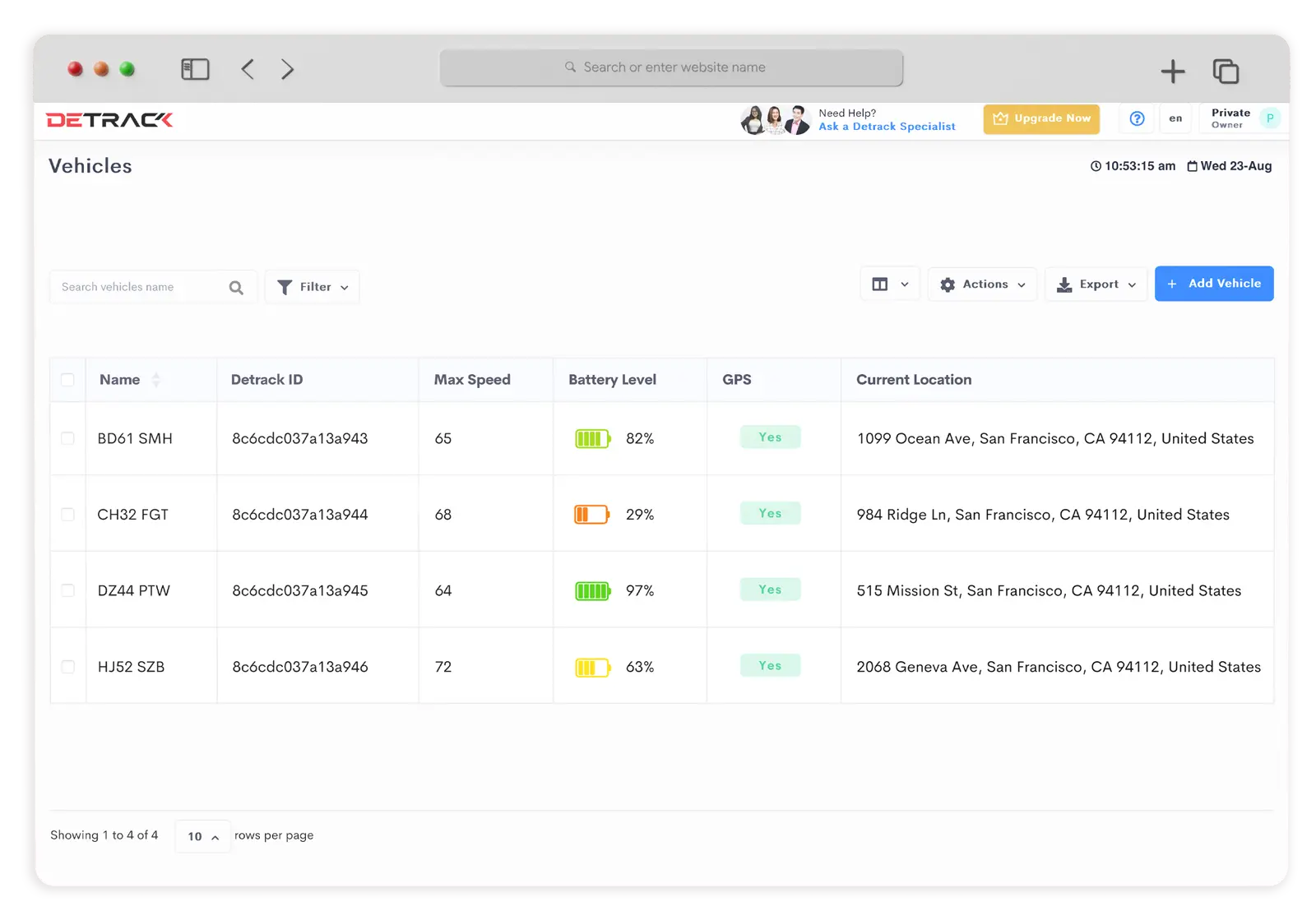 Fleet management with GPS-enabled vehicle tracking US