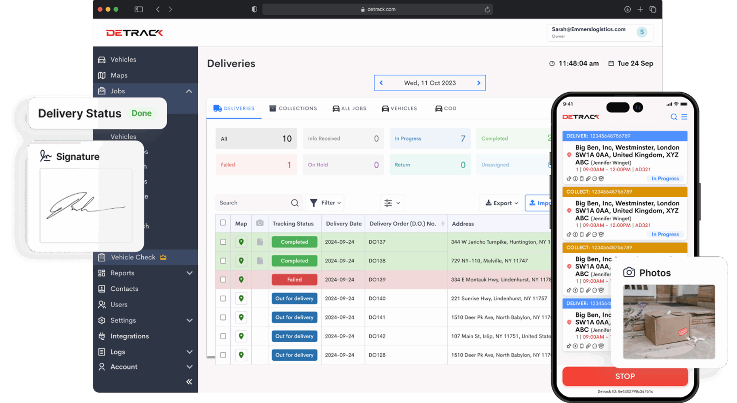 Manager dashboard interface