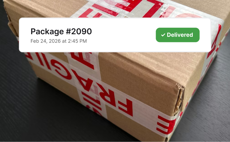 Photo evidence on a delivery order