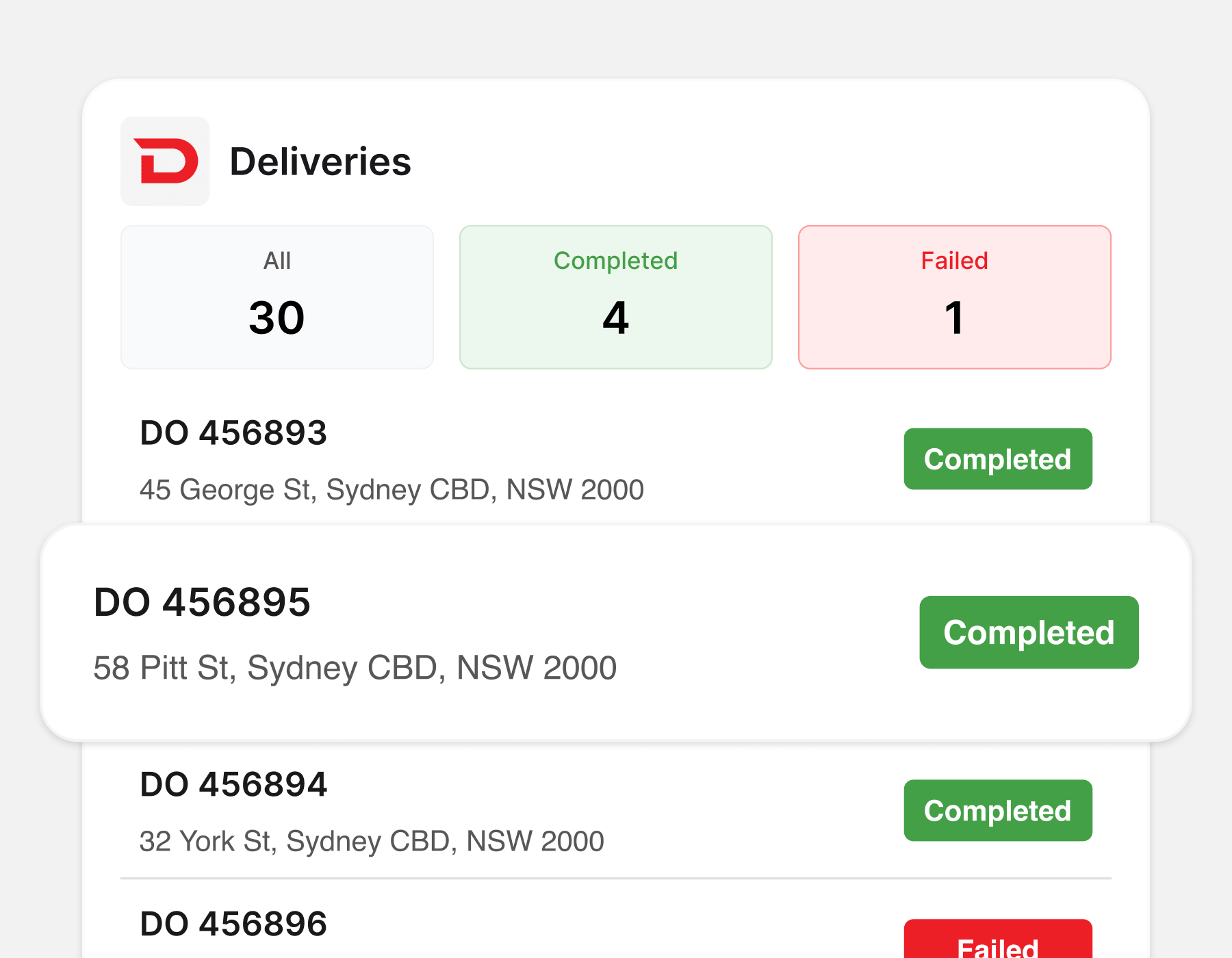Live job progress across a delivery run